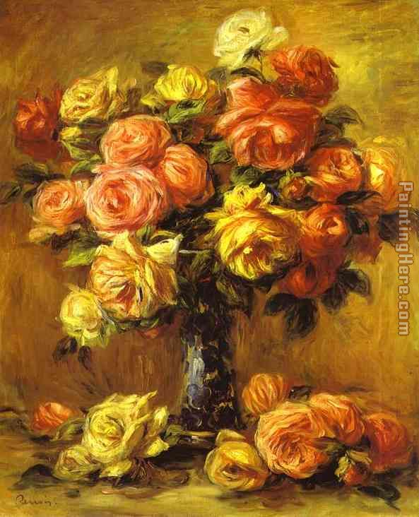 Pierre Auguste Renoir Roses in a Vase